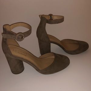 Lauren Conrad tan high heels